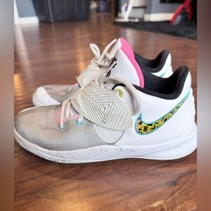 Nike Kids White Sneakers with Vibrant Swoosh